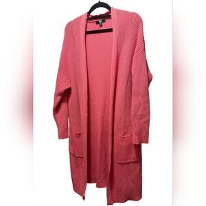 Frye Coral Open Front Long Knit Cardigan Sweater